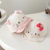 Children's Bow-tie Cat Soft Brimmed Hat With Brim - Sun Hat For Girls' Casual Wear