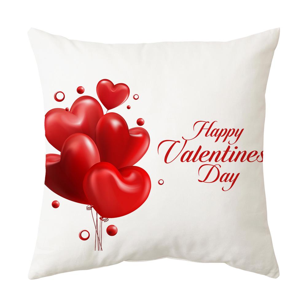 Pillow New Valentine's Day Pillow Case Pink Love Balloon Pillow Sofa Cushion Pillow Case