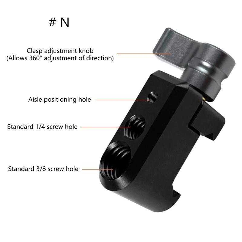 Precise Camera Rail Clamp Adapter With Double Thread Size1/4 And 3/8 Aluminum Construction For Professional Photography Gear
