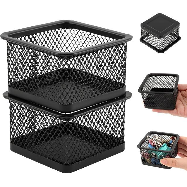 Paper Clip Holder for Desk, Paperclip Holders Mesh Paperclip Dispenser Organizer for Desk Binderclip Bobby Pin Holder Container for Home Office