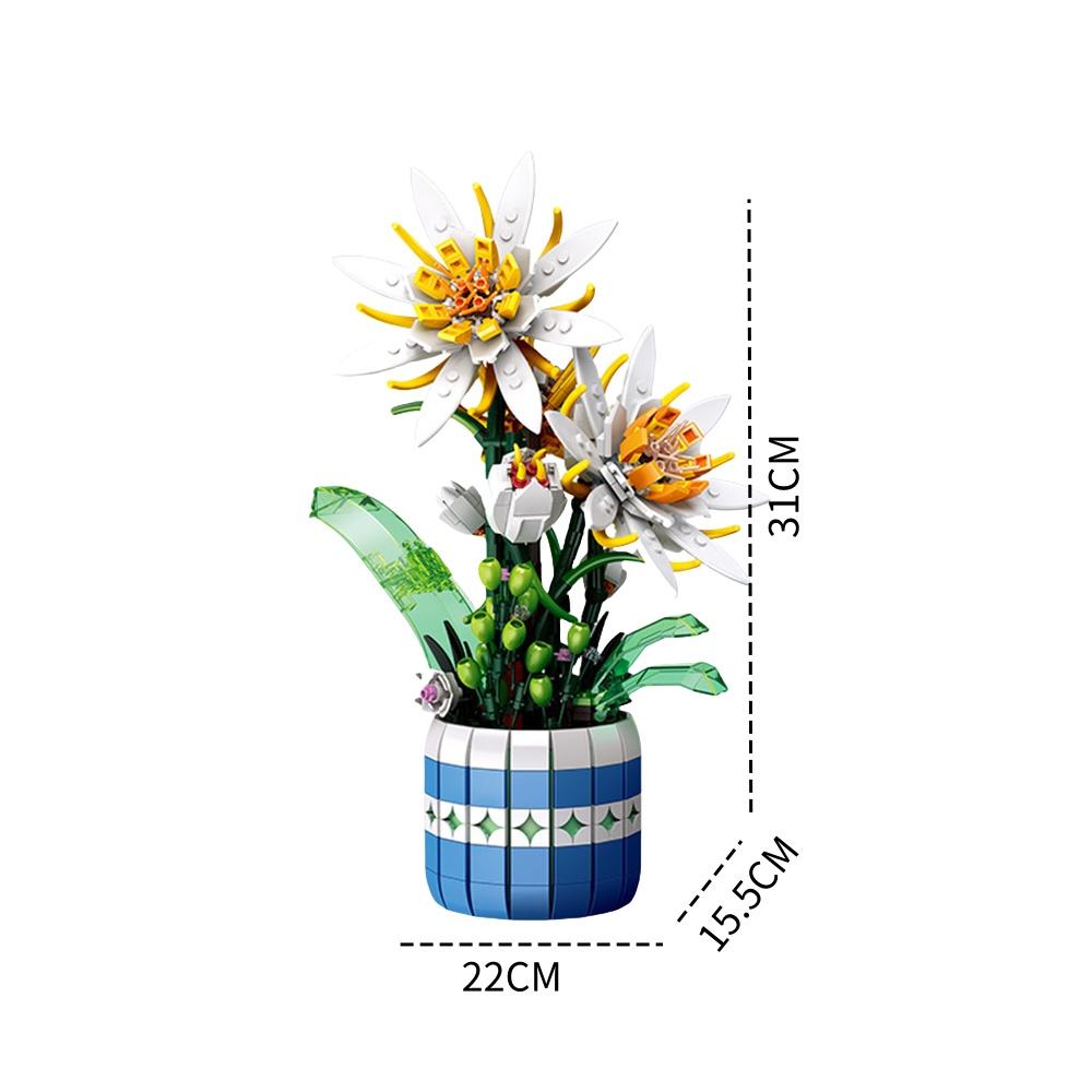 Phalaenopsis Baustein-Set für Kinder - Lustige Simulation einer blühenden Topfpflanze, Ideal zur Dekoration von Zimmern & Geschenke für Mädchen