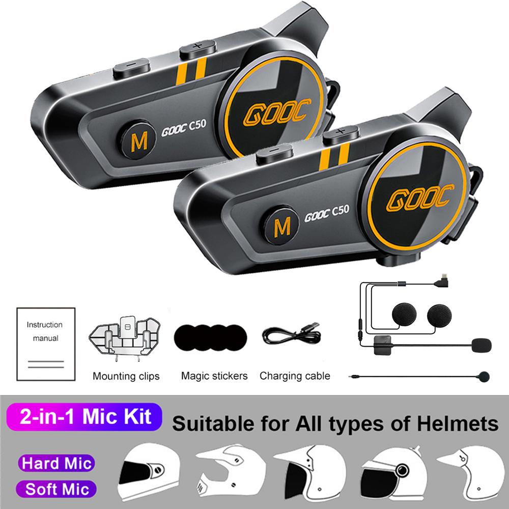 1/2 Stücke Motorrad Helm Intercom Bluetooth Headset Drahtlose Sprechanlage Intercomunicador Wasserdichte Freihändiger Anruf Kopfhörer