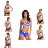 Premium Quality 2 Pcs Summer Ladies Push Up Swimwear Stripe Bikini Set For Women