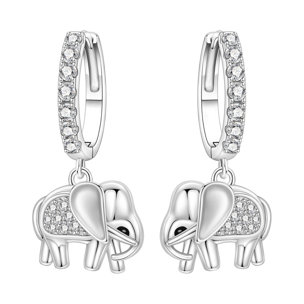 Light Luxury Exquisite Earrings Snowflake Cherry Musical Elephant Design Fashion Ear Drops