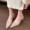 2025 Spring New Women Sandal Fashion Bling Beads Laides Elegant Slingback Shoes Pointed Toe Slip On Mules Pumps Shoes