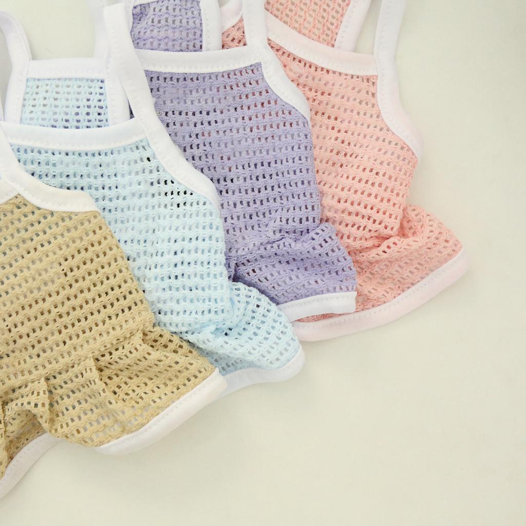 Pet Dress Mesh Breathable Cool Strap Skirt Solid Color Simple Cat And Dog Skirt