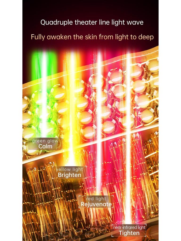 Photon Skin Rejuvenation LED Face Mask with Neck - Red & Green Light Therapy for Home Use to Brighten Skin Tone