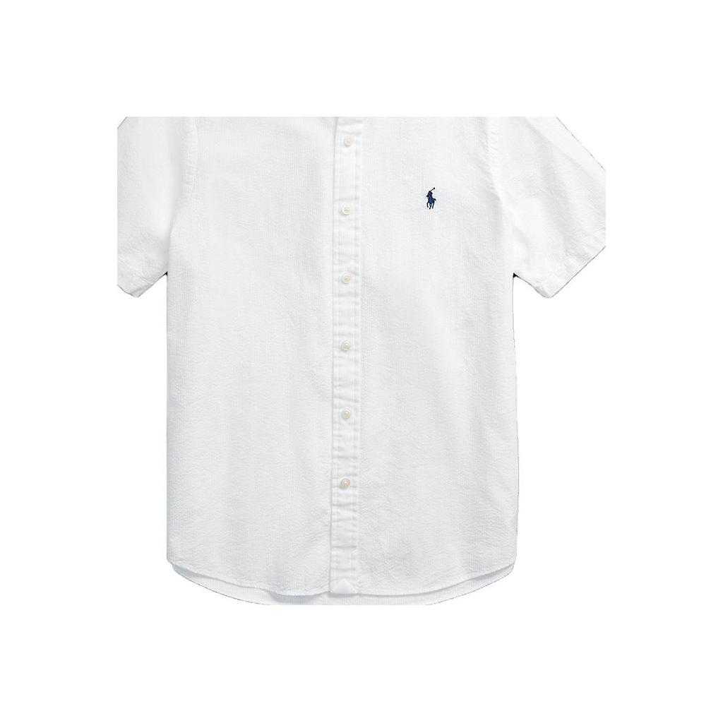 Polo Ralph Lauren Logo Embroidered Polo Shirt Men Shirts White MNPOWOV1N820309-100
