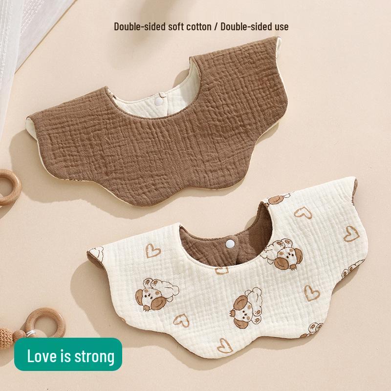 Korean Style 360° Waterproof Baby Bibs - Double-Sided Pure Cotton Gauze