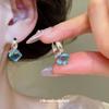 Elegant 3D Crystal Glass Square Ear Studs - Versatile Geometric Earrings for Women