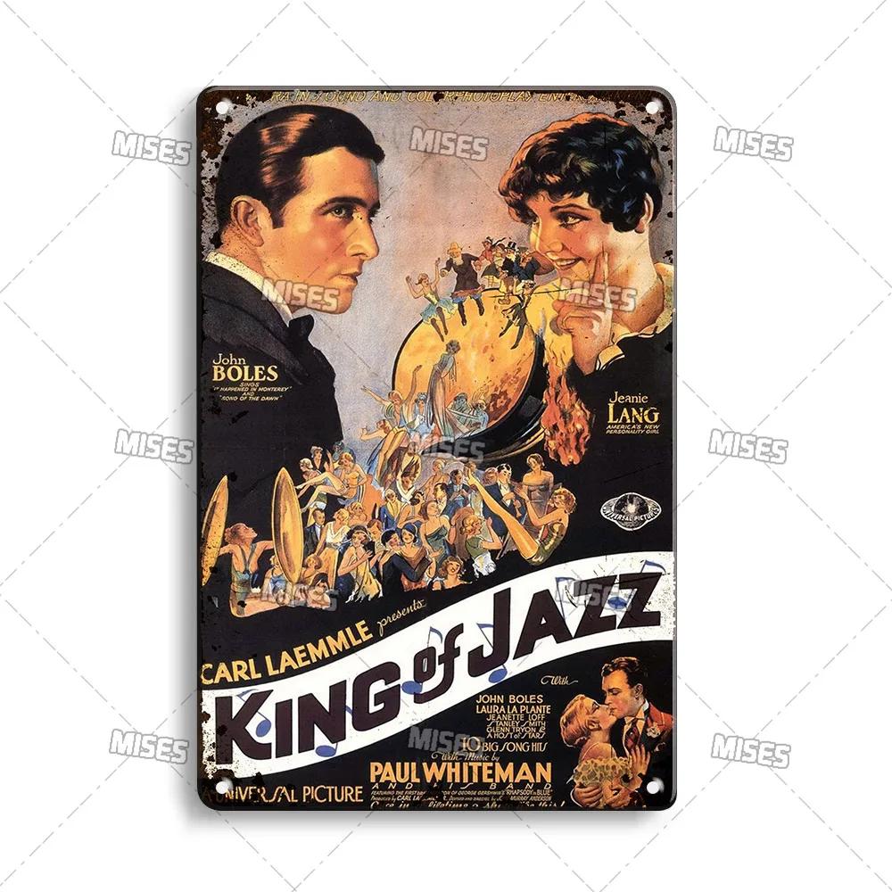 MISES JAZZ Metal Poster Vintage Metal Tin Sign Decorative Plate Metal Sign Music Metal Plaque Home Bar Studio Industrial Decor