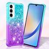 Capa de Celular à Prova de Choque com Glitter Dinâmico Areia Movediça Bling para Samsung Galaxy A05 A15 A25 A35 A55 A06 A16 A26 A36 A56