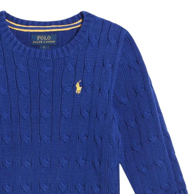 Polo Ralph Lauren Embroidered Logo Crew Neck Long Sleeve Knit Sweater Slim Fit Kids sweater 323702674-080