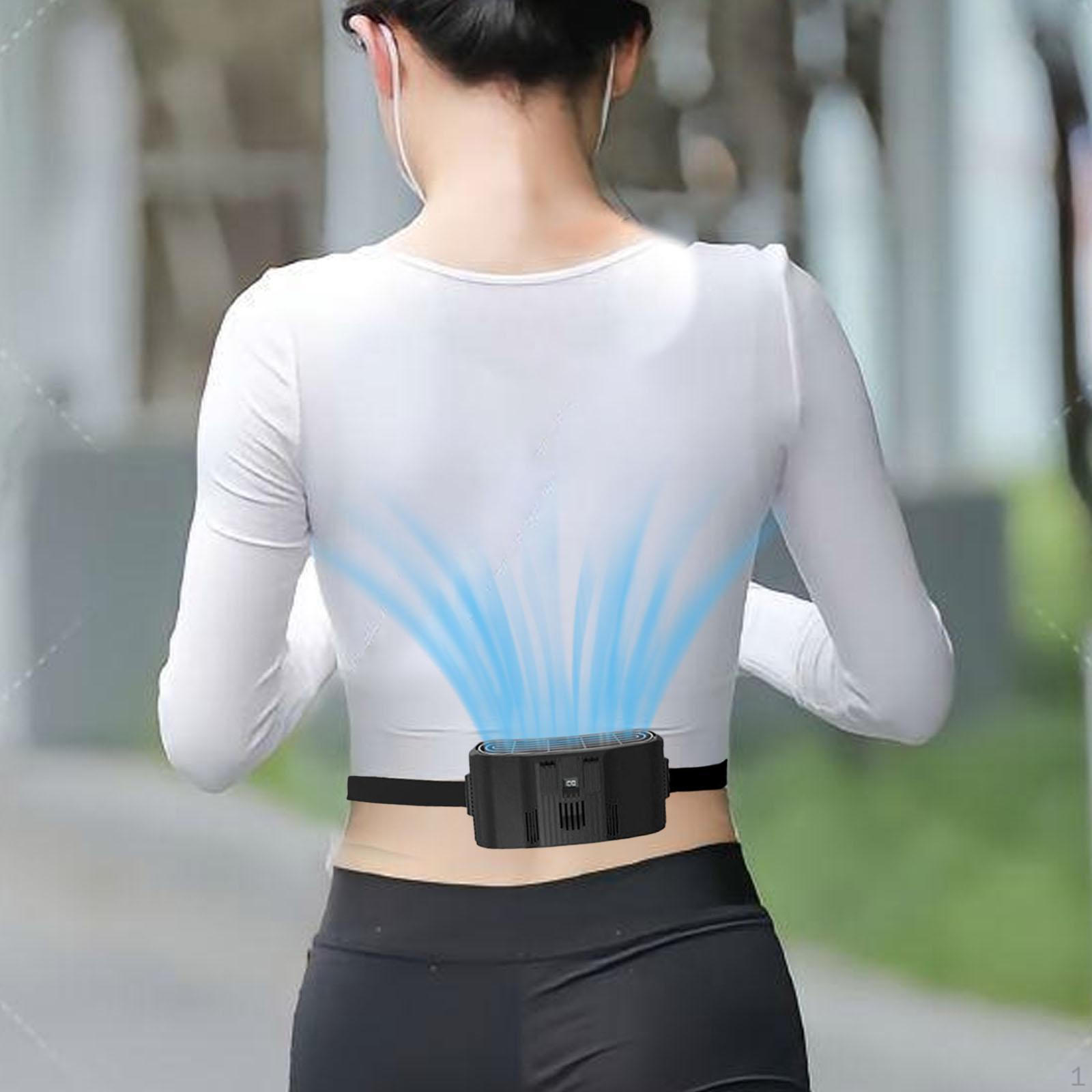 Waist Cooling Fan Belt Breathable LED Digital Display Comfortable Portable Multifunctional for Black Semiconductor