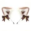 Cute Cat Ear Headband Lolita Fashion - Fluffy Plush Hair Accessory With Bow One Size Handmade