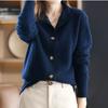 Women's Knitwear Autumn/winter Stand-up Collar Cardigan Knitted Sweater Loose Knit Jacket Thickened Outwear Knitted Top