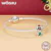 WOSTU 925 Prata Esterlina Elk Charms Natal Veado Contas Fit Original Pulseiras Mulheres DIY Jóias