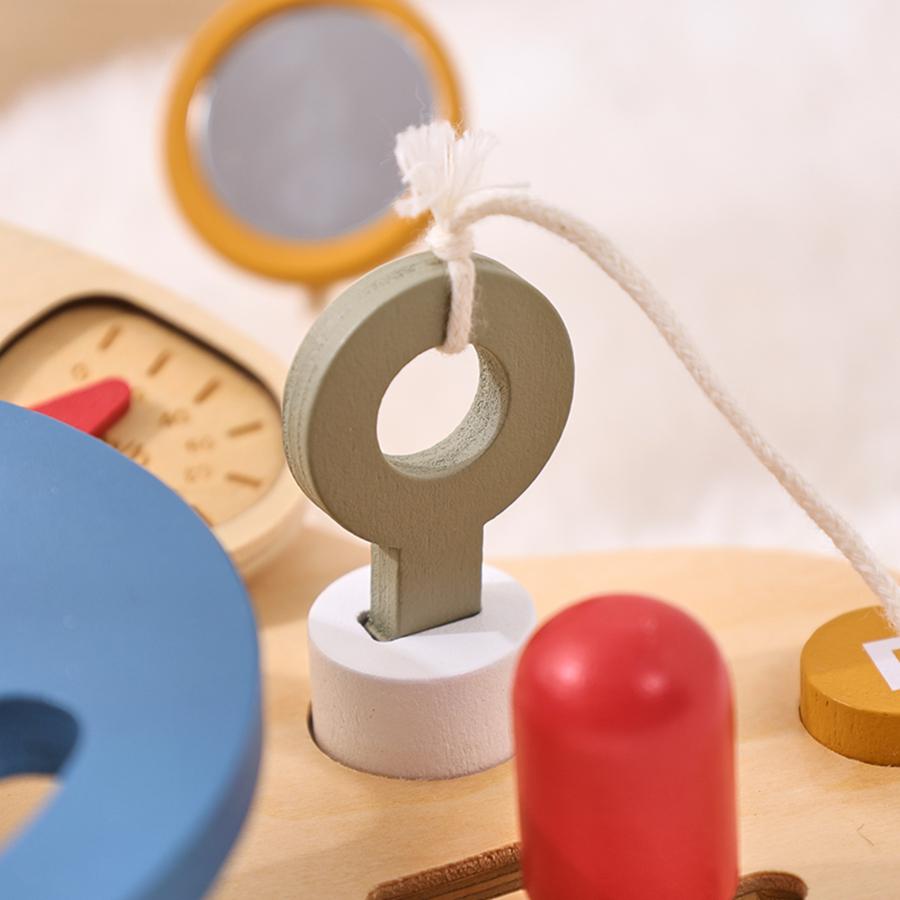 Baby Montessori Toys Steering Wooden Car Blocks Steering Wheel Activity Busy Board for Toddlers Sensory Early Education Toy Gift