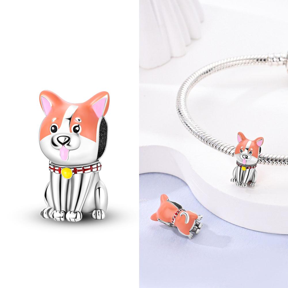 Cute Dog Beads Copper Colors For Charms Copper Colors Original Bracelet For Jewelry Making