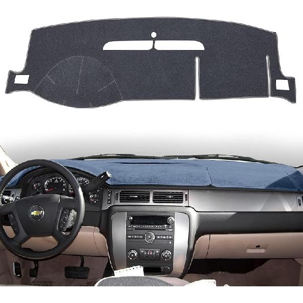 Dashboard Cover Dash Mat Compatible With 2007-2014 Chevy Chevrolet Tahoe Suburban,2007-13 Chevy Avalanche Silverado 1500 2500 3500 LTZ/GMC Sierra SLT