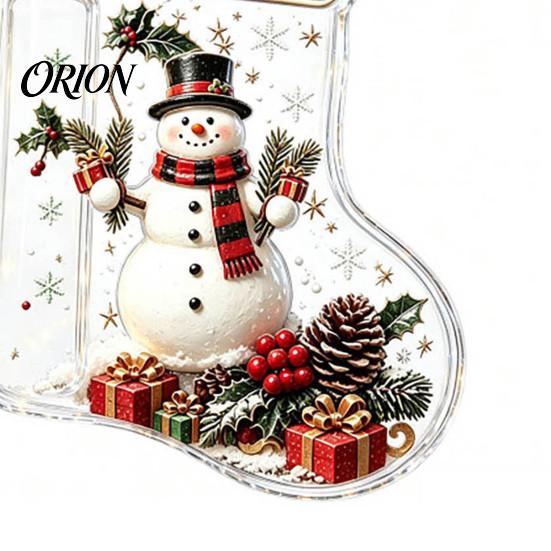 Holiday Tree Hanging Decor Christmas Stocking Money Holder for Tree, 2D Acrylic Sock Shaped Cash Decorative Ornament Gift Xmas Stuffers, Party Favors