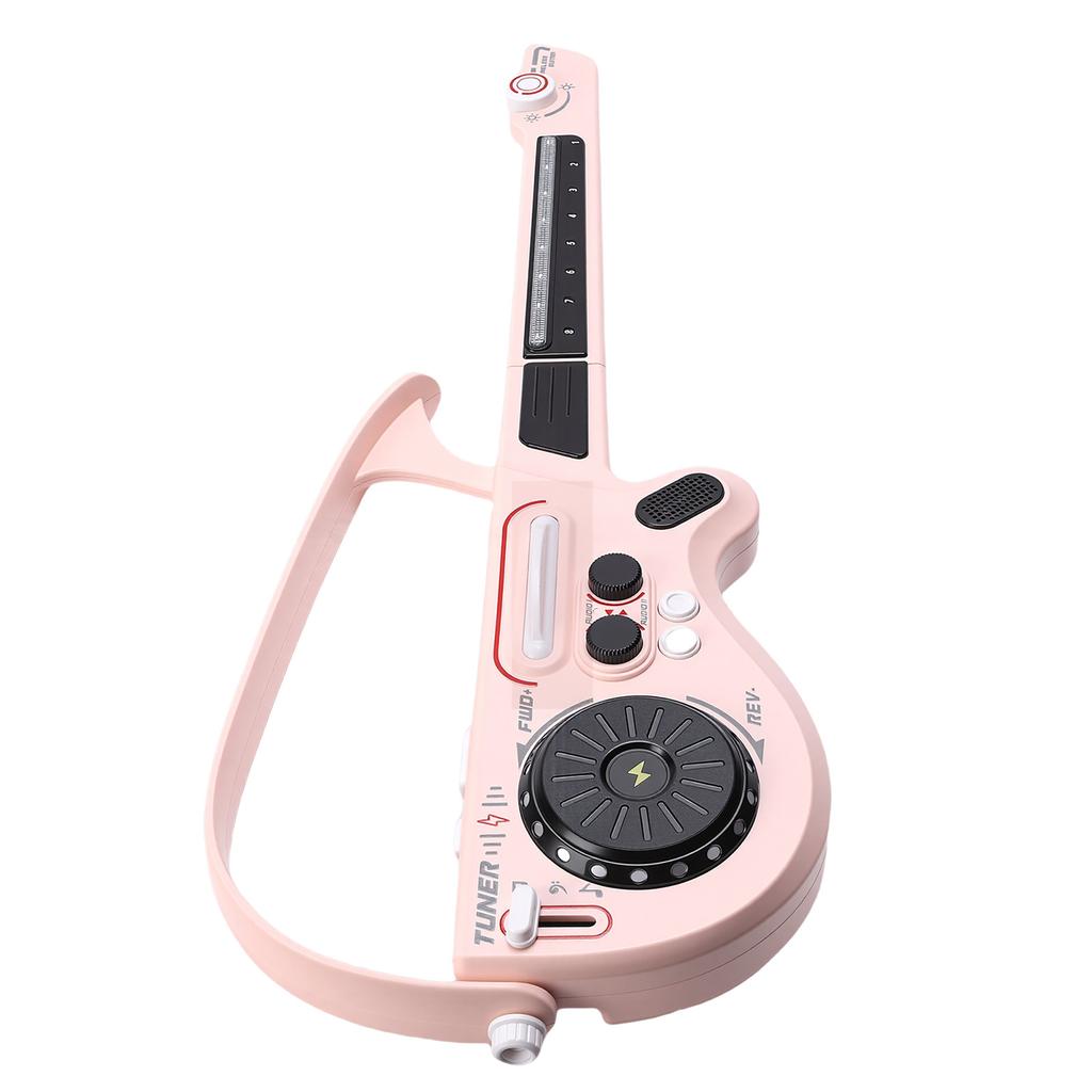 Kids Music Electric Guitar Foldable Stringless Smart Guitar Toy with DJ Turntable LED Lights for Children 3 Years Old