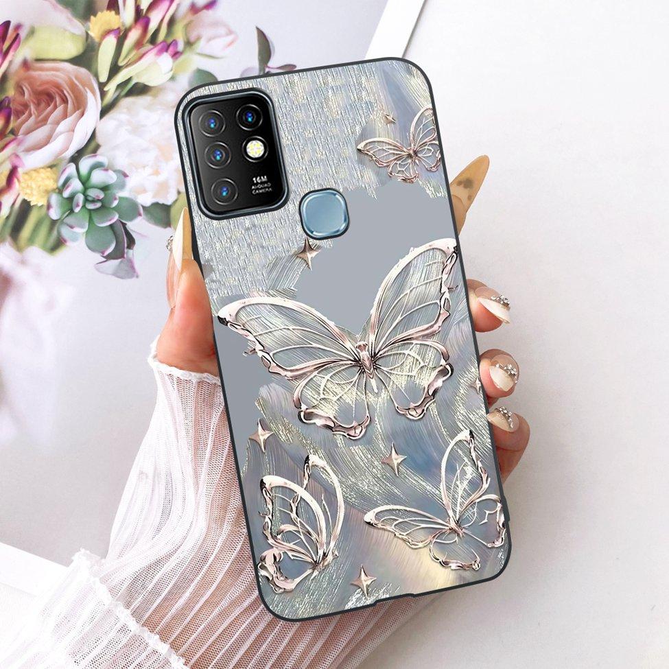 Case For Infinix Hot 10 Cover Aesthetic Cute Cat Fashion Funny Painted Bumper For Infinix Hot10 X682B X682C Casing