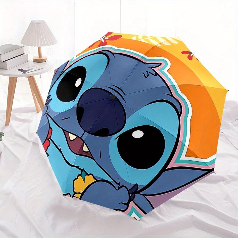 Disney Stitch,Cartoon,Tropical Manual Opening and Closing Umbrella - 8-Rib Reinforced Folding Design, Lightweight and Portable, Suitable for