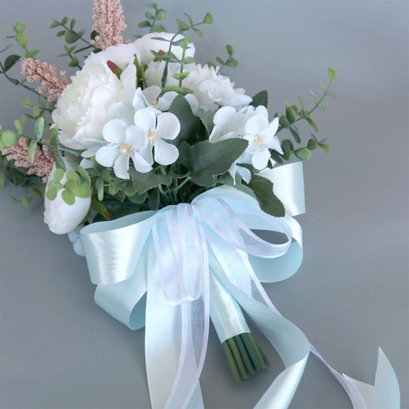 Romantic Wedding Bouquets Silk Bride Bridesmaids Hand Holding Flower Artificial Flower for Wedding Home Decorations