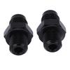 1Pair 6AN‑1 4NPS Transmission Oil Cooler Adapter Fitting Aluminium Alloy Rustproof BlackShort Type