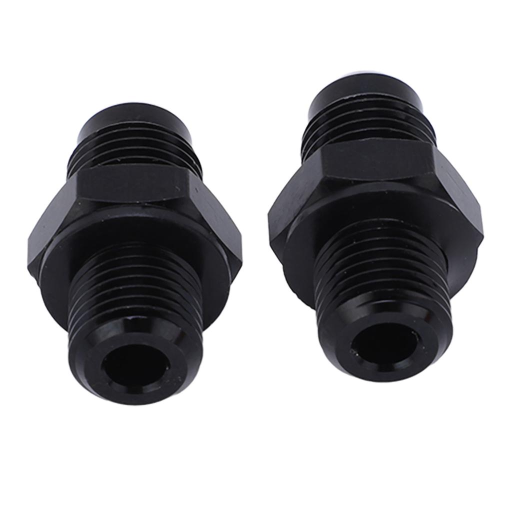 1Pair 6AN‑1 4NPS Transmission Oil Cooler Adapter Fitting Aluminium Alloy Rustproof BlackShort Type