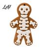 Gingerbread Skeleton Ornament Man Hanging Ornaments Halloween Resin Decorations Creative Decor Pendant for Christmas Tree Wall Door Party