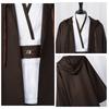 Men's Halloween Jedi Cosplay Costume Adults Obi-Wan Kenobi Tunic Hooded Robe Outfits Halloween Cosplay Uniform Full Set