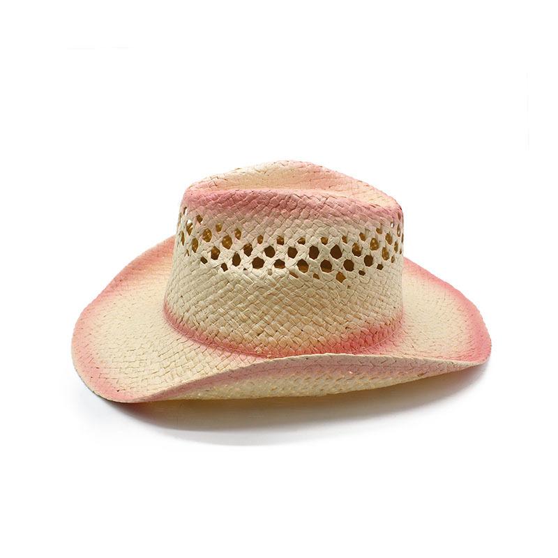 Outdoor Seaside Sunshade Spray Paint Western Cowboy Hat Straw Hat Big Edge Jazz Hat