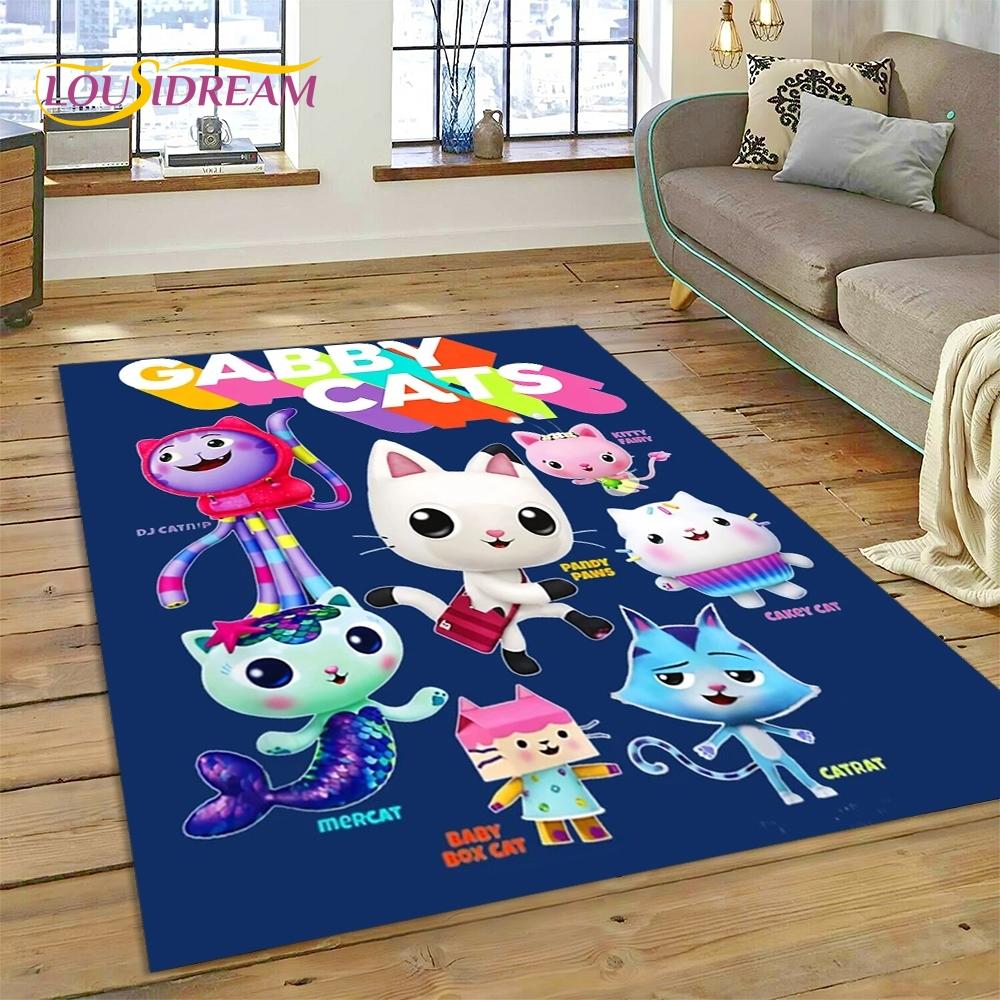 Cartoon Cute Gabbys Dollhouse Girl Rug Carpet for Living Room Bedroom Home Decor,Non-slip Decoration for Sofa Doormat Gifts Kid