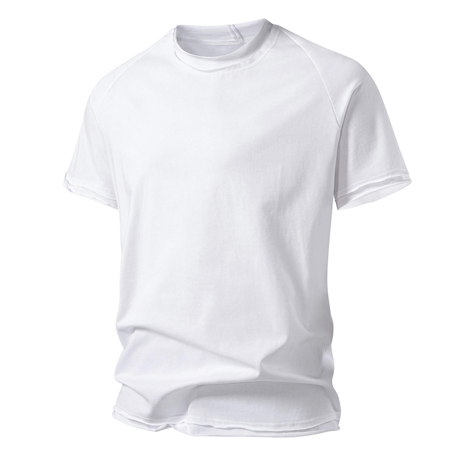 

Мужская летняя модная двухслойная свободная японская ретро-трендовая повседневная футболка с короткими рукавами XL белый