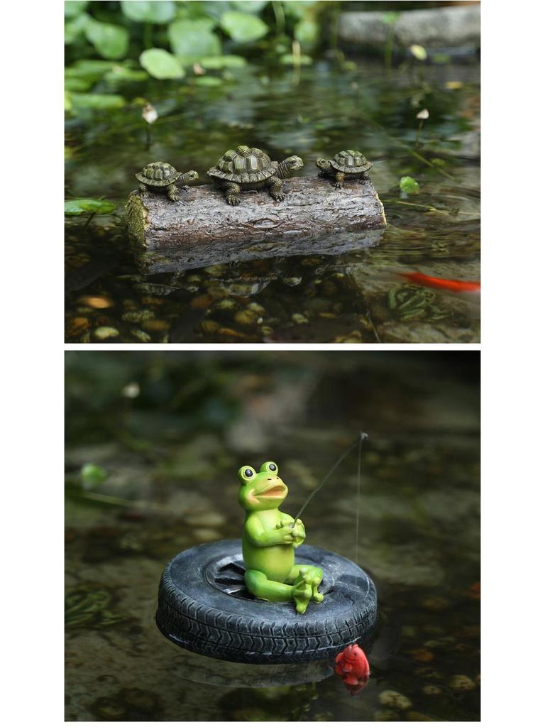 Frog Duck Resin Figurine: Miniature Floating Decoration for Home and Garden