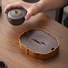 Chinese-Style Heavy Bamboo Pot Tray Water Storage Tea Table Bamboo Solid Wood Pot Mat Small Number Tea Tray Storage Kettle Tray