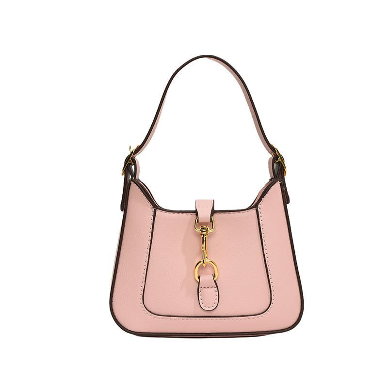 Fashionable Unisex Childrens Shoulder Bag Modern Chic Crossbody Bag With Lock Closure In Multiple Colors For Everyday Use розовый