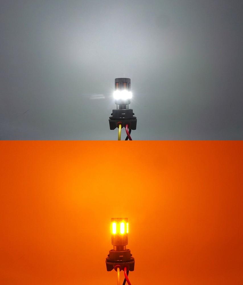 2 pezzi lampadina P21/5W LED BAY15D 12-24V 21/5W bianco-arancione senza errore Off-Road