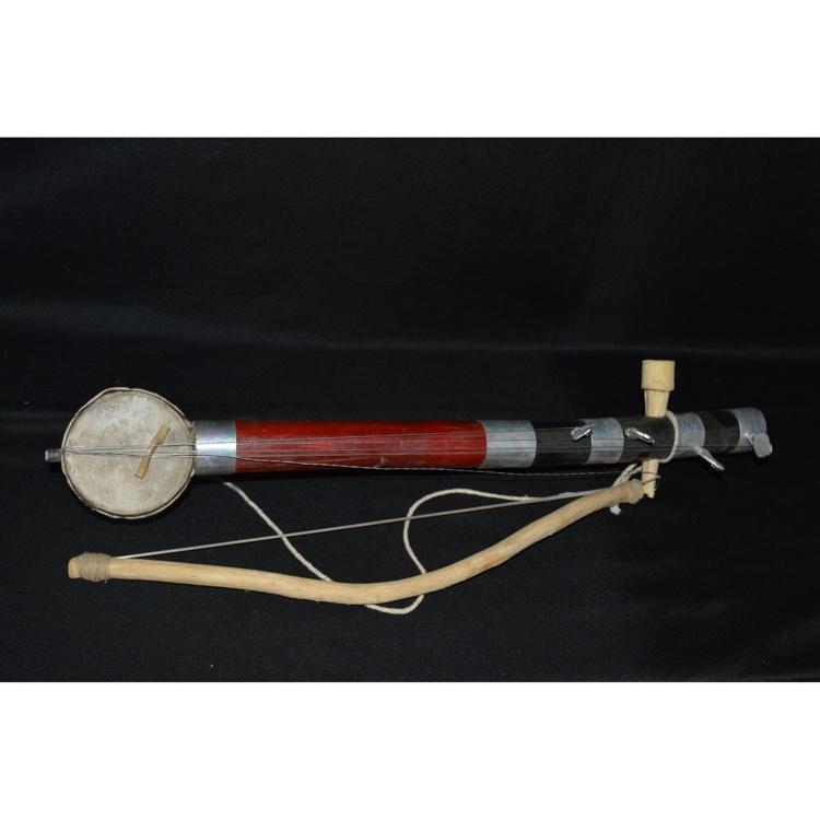 Aluminium Ravanhatta Rajasthani Folk Sarangi Fiddle | Traditional Handmade Indian String Musical Instrument