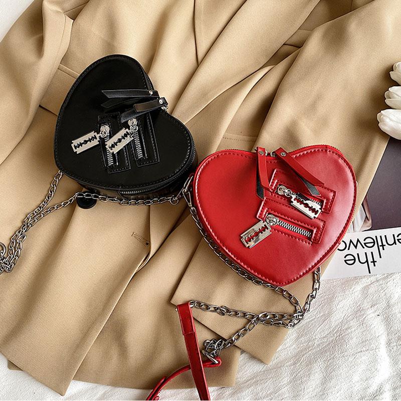 Mode Liebe Herzform Umhängetaschen für Frauen Luxus Designer Handtaschen aus Leder Marke weibliche Kette Umhängetasche Handtasche
