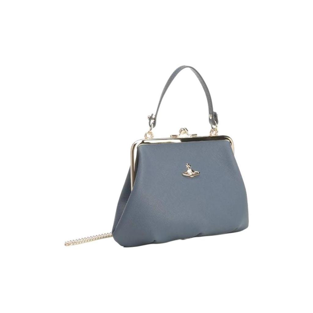 VIVIENNE WESTWOOD Classic Saturn Logo Polyurethane Tote Bag Women Bags Light-Blue 4B010007W-S0021-K408