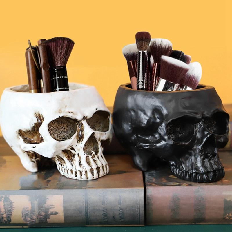 T02C!-Harz menschliches Schädelmodell Blumentopf Handwerkskunst Schädel Pflanztopf Attraktiv Multifunktional Für Zuhause