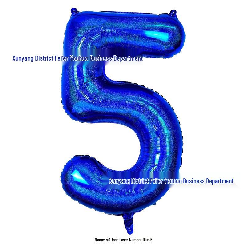 Large 40-Inch Navy Blue Laser Number Foil Balloon for Birthday Decoration