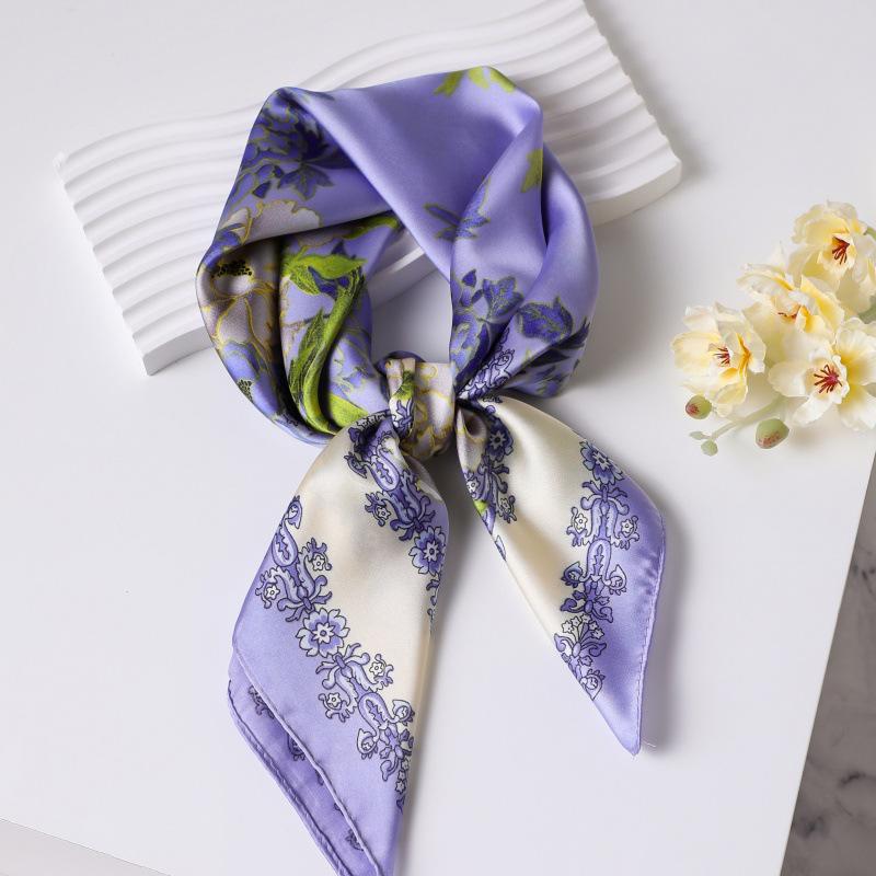 

Винтажный шелковый шарф в корейском стиле 70 см: Универсальный шейный платок из искусственного шелка с винтажным принтом для женщин 70*70cm
