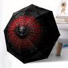 Dark Web Spider Web Wall Art DecorUmbrella with Cute Design, Portable 3-Fold Compact Umbrella for Men & Women, Valentine's Day Mother's Day Halloween