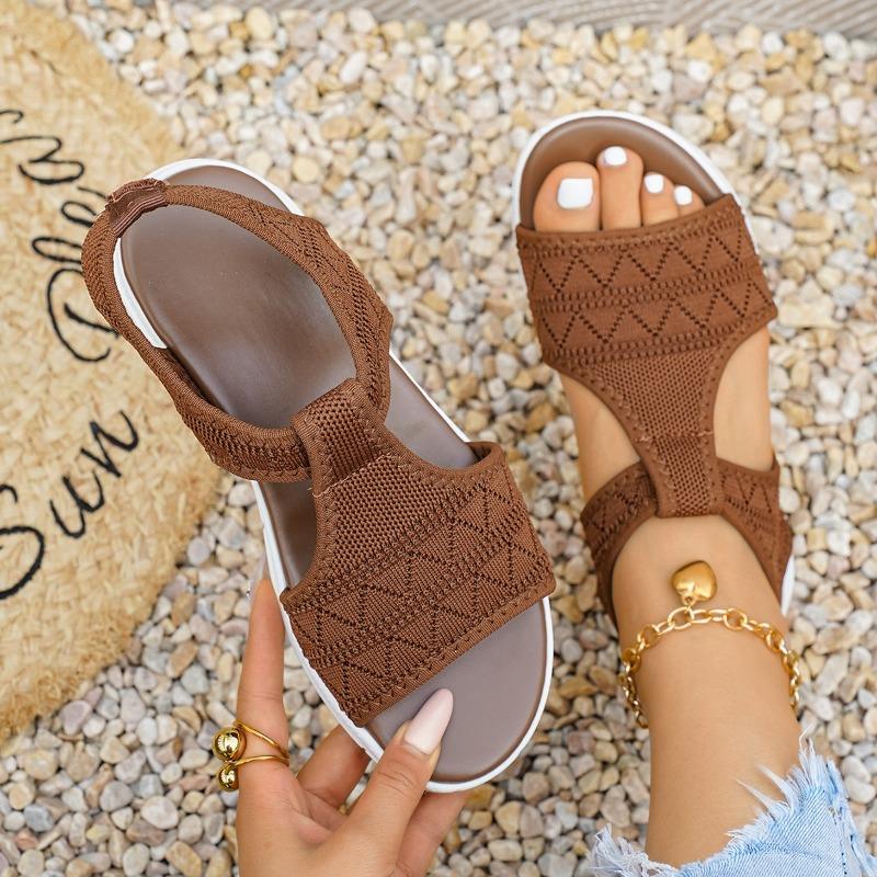Summer new women's casual and comfortable fish mouth flying woven sandals