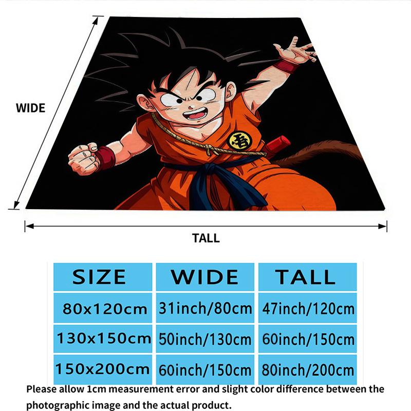 1PC Son Goku Patterned Flannel Blanket Suitable For All Seasons For Home Decor Warmth And Comfort Gifts Holiday Present