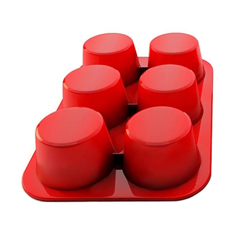 6 Cup Silicone Jumbo Muffin Pan Giant Silicone Cupcake Pan/Cups Deep Popover Pan Large Muffin Pans Baking Cheesecake Bites  D031